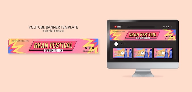 PSD gratuit des modèles de festivals colorés