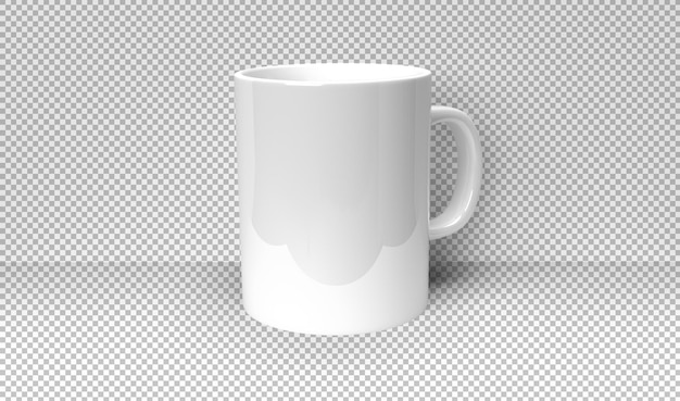 Mug blanc uni sur fond transparent