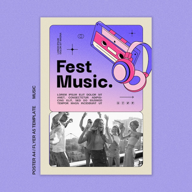 PSD gratuit musique modèle d&#39;affiche du festival