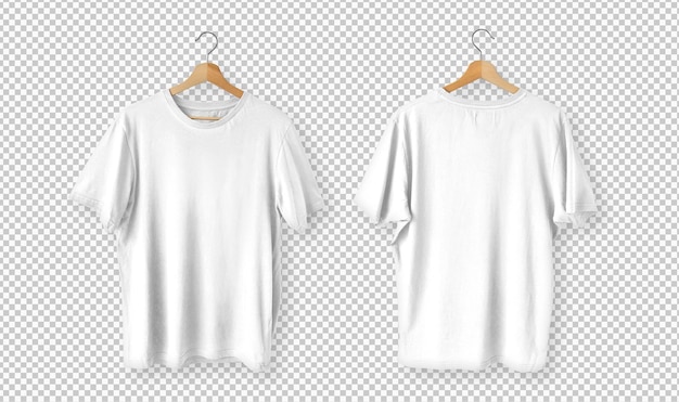 Pack isolé de t-shirts blancs vue de face