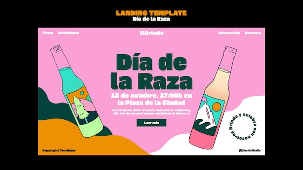 PSD gratuit page d'accueil de la célébration de la dia de la raza