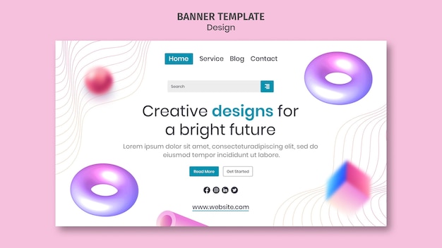 PSD gratuit page de destination des conceptions 3d créatives