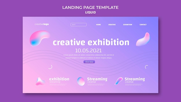 PSD gratuit page de destination liquide