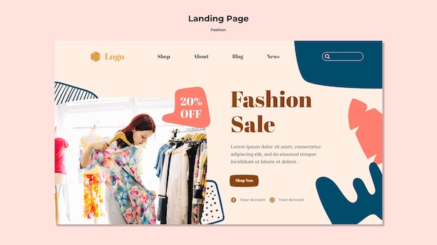 PSD gratuit page de destination de la vente de mode