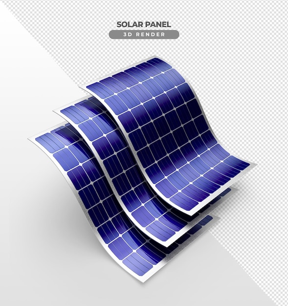 PSD gratuit panneaux d'énergie solaire pour toit en rendu réaliste 3d