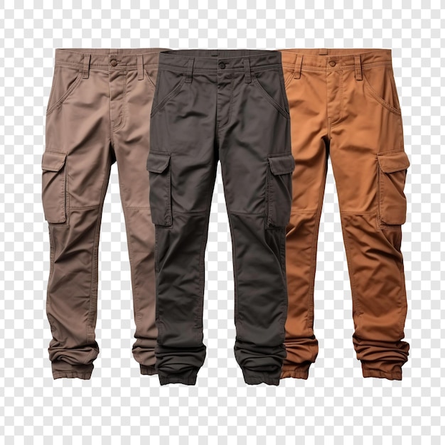 PSD gratuit pantalons de chargement pour hommes avec un plain isolé sur fond transparent