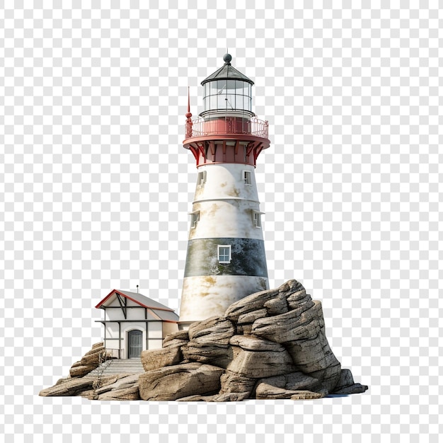 PSD gratuit phare isolé sur fond transparent