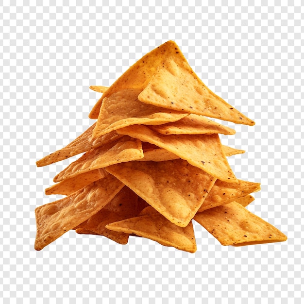 PSD gratuit une pile de chips de tortilla au chili isolée sur un fond transparent