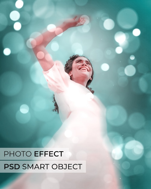 PSD gratuit portrait de personne avec effet bokeh