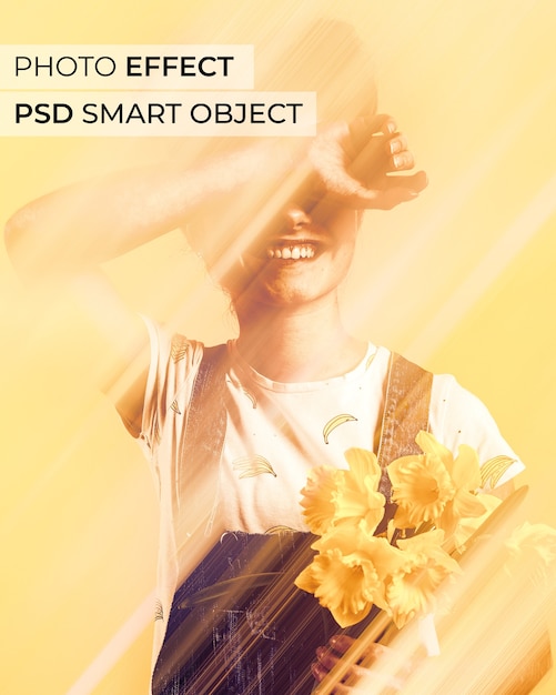 PSD gratuit portrait de personne avec effet de lentille sale