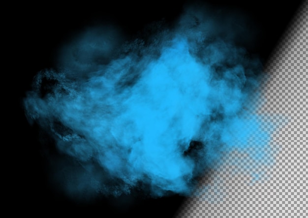 Poussière bleue sur une surface transparente