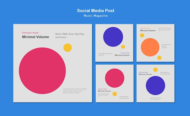 PSD gratuit publication sur les médias sociaux du magazine de musique