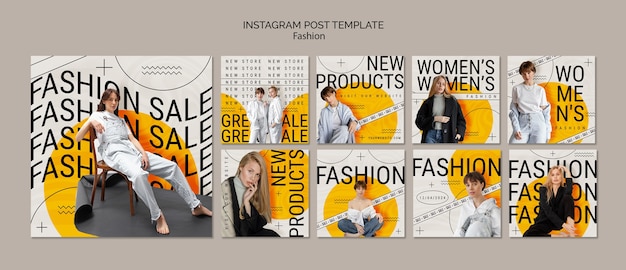 PSD gratuit publications instagram de la collection de mode