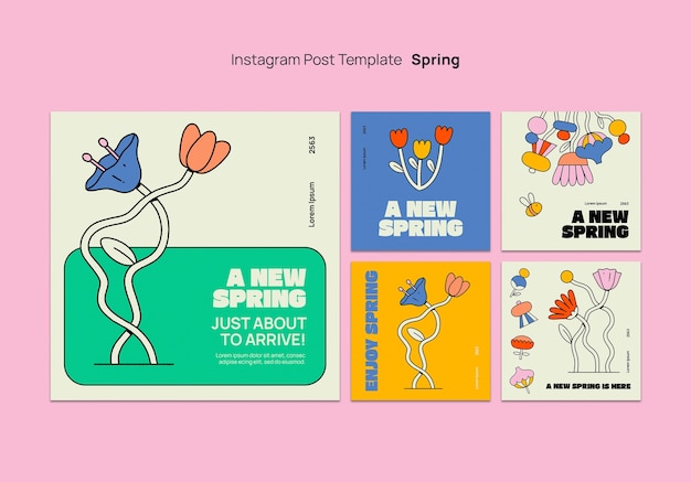 PSD gratuit publications instagram du printemps