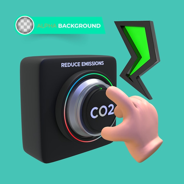 PSD gratuit réduire les émissions de co2. illustration 3d