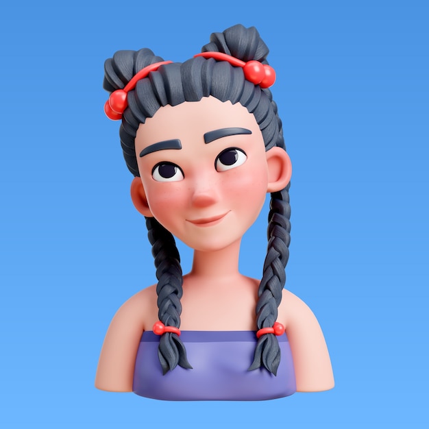 PSD gratuit rendering 3d du style de coiffure pour la conception de l'avatar