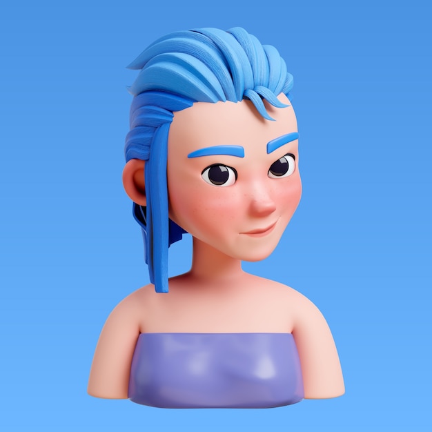 PSD gratuit rendering 3d du style de coiffure pour la conception de l'avatar