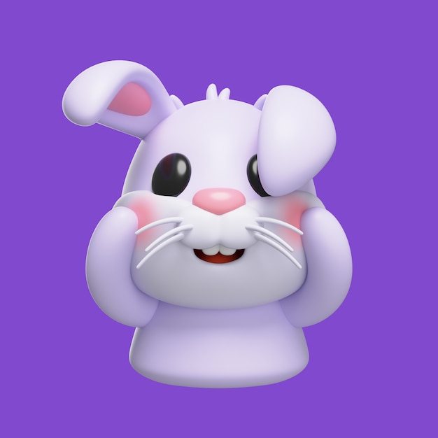 PSD gratuit le rendu de l'icône de l'emoji du lapin