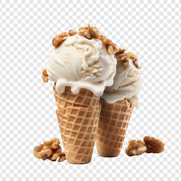 PSD gratuit savoureuse glace aux noix croquantes png isolée sur fond transparent