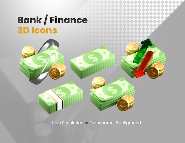 PSD gratuit set d'icônes bancaires 3d