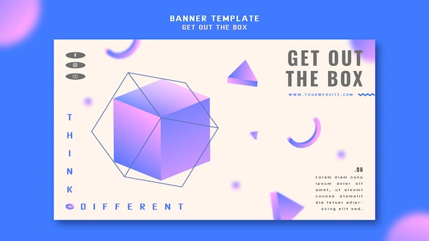 PSD gratuit sortez le modèle de bannière de concept de boîte