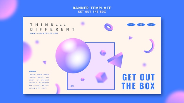 PSD gratuit sortez le modèle de bannière de concept de boîte