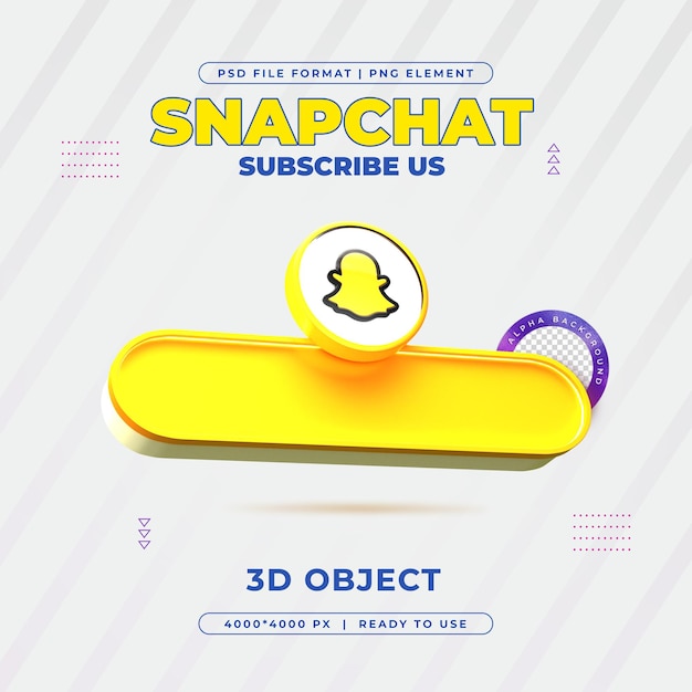 PSD gratuit souscrivez-vous à nous sur le profil snapchat les médias sociaux render 3d isolé pour la composition