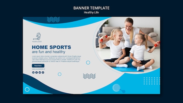 PSD gratuit style de bannière pour le concept de vie saine