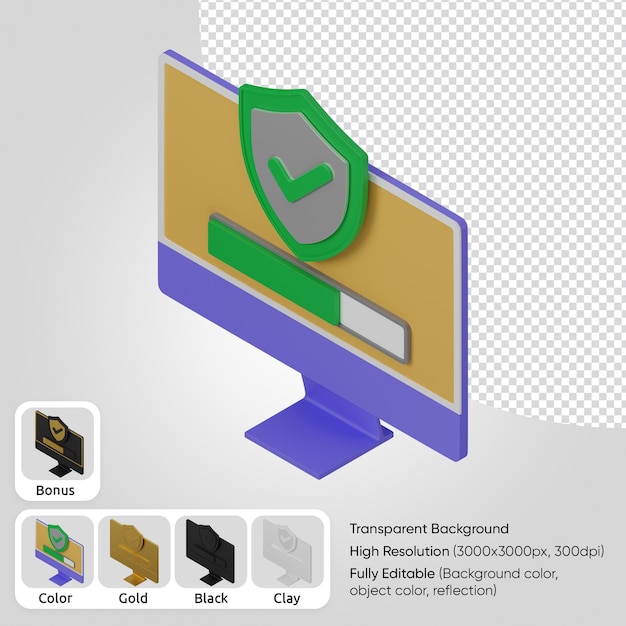 PSD gratuit système de sécurité informatique 3d