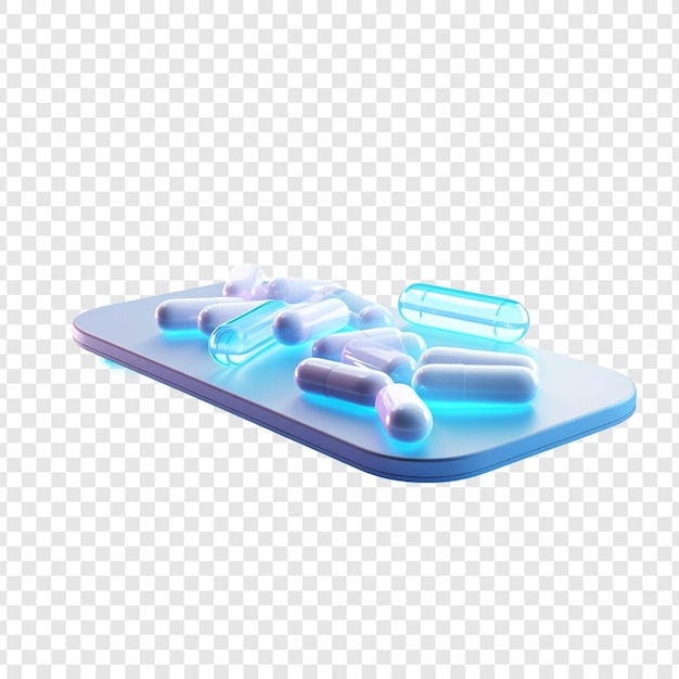 PSD gratuit tablette 3d drug health isolée sur un fond transparent