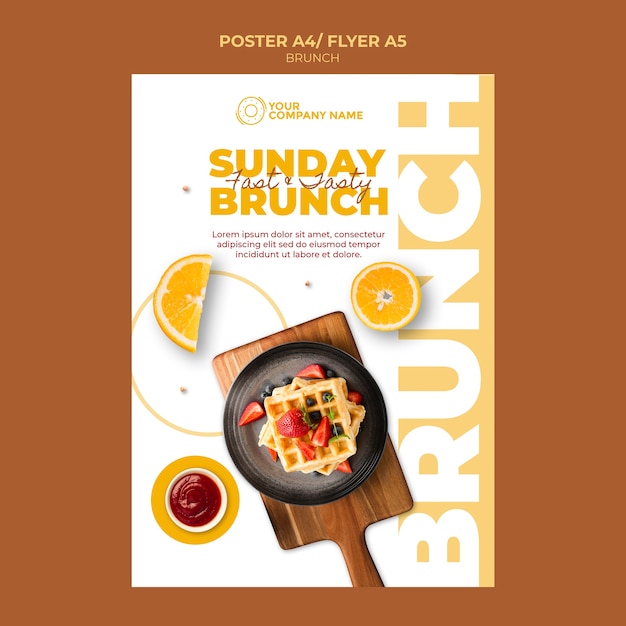 Thème de brunch pour modèle d'affiche