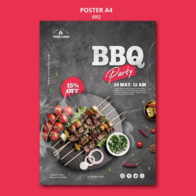 Thème du modèle d'affiche barbecue