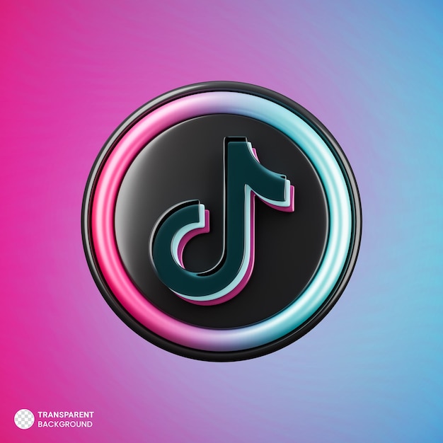 PSD gratuit tiktok logo 3d icône de médias sociaux isolé