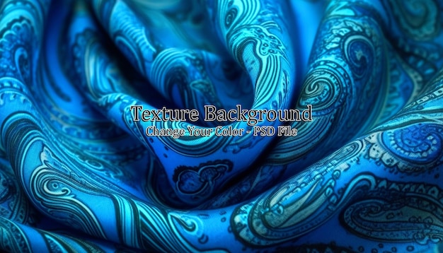 PSD gratuit tissu mod en mousseline de soie bleu paisley ai generated image