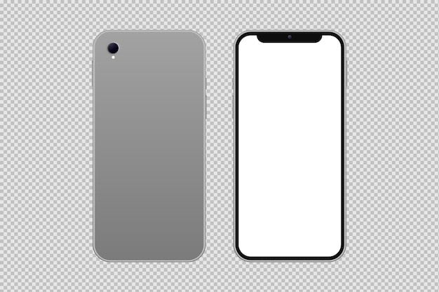 Vue avant et arrière du smartphone isolé