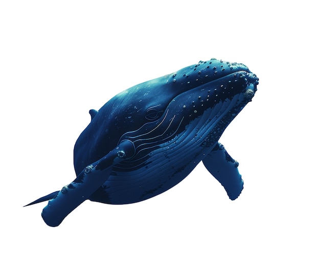 PSD gratuit vue de la baleine aquatique