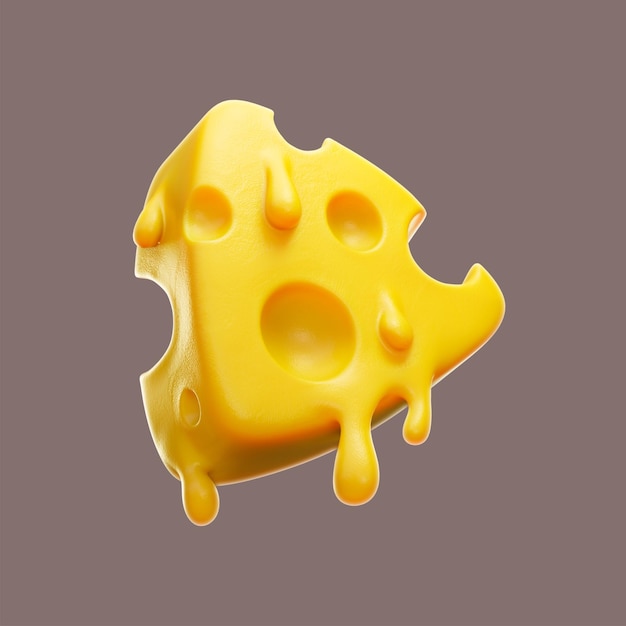 PSD grátis 3d queijo derretido vector de desenho animado ilustração 3d icon de objeto de comida vector plano isolado