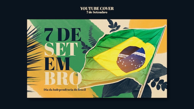 PSD grátis 7 de setembro celebração capa do youtube