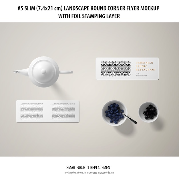 A5 Slim Landscape Flyer Mockup