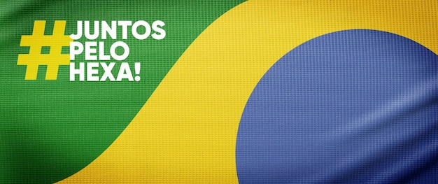 PSD grátis banner de mídia social copa do mundo da bandeira do brasil juntos por hexa