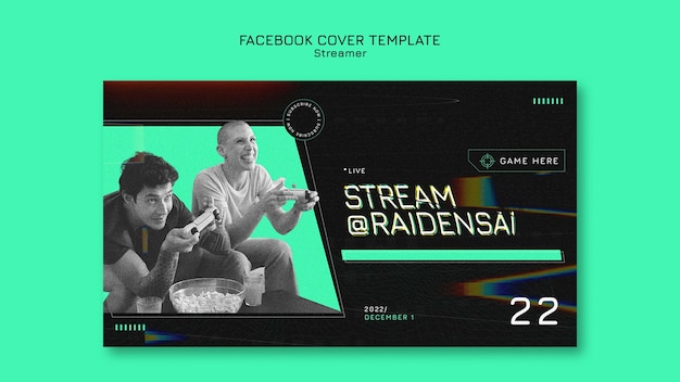 PSD grátis capa do facebook do conceito de streaming