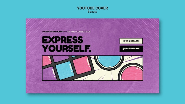 PSD grátis capa do youtube de beleza pop art