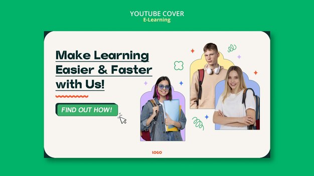 Capa do youtube do conceito de e-learning