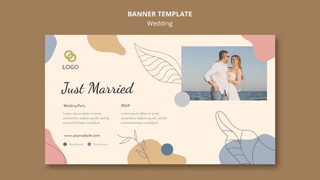 Conceito de modelo de banner de casamento