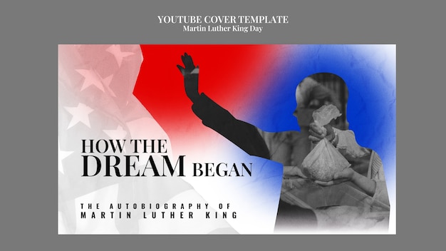 PSD grátis cover do youtube da celebração do dia de martin luther king