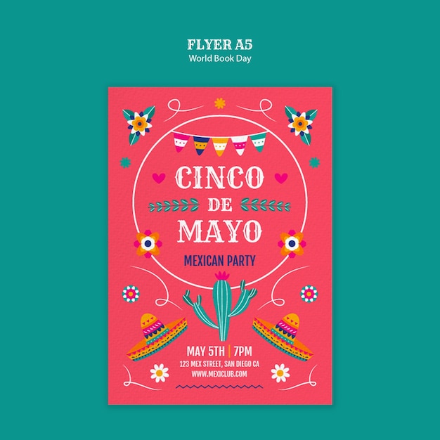 PSD grátis desenho de modelo cinco de mayo