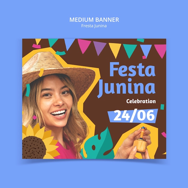 PSD grátis desenho de modelo de festa junina