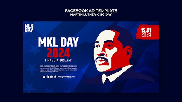 PSD grátis desenho de modelo do dia de martin luther king