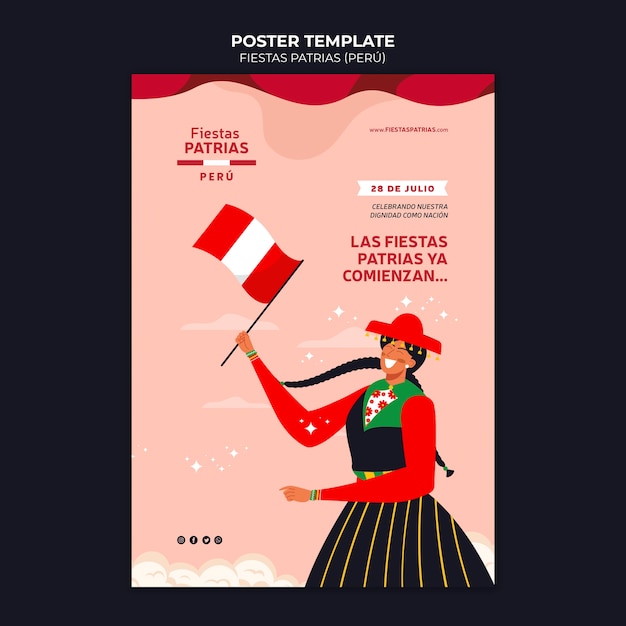 PSD grátis design de cartaz de modelo de festas patrias