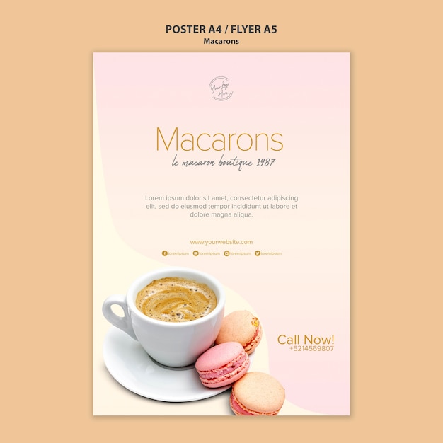 Design de cartaz de venda Macarons